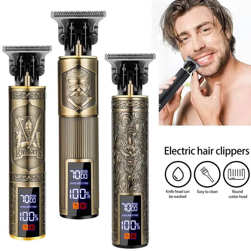 Noxwear - Vintage Hair Clipper Cordless Trimmer portable USB Fast Charging Hair Cutting Machine Electric Shaver Barber Professional Barber
