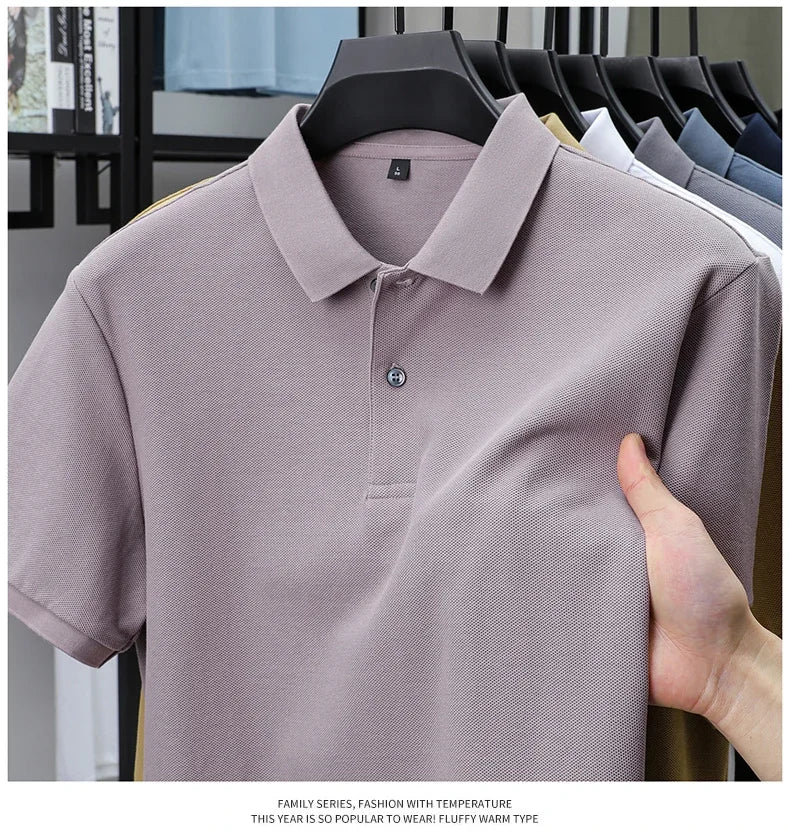 Noxwear - Men's 100% Cotton Polo Shirt - Summer Casual Breathable Tee,19 Colors,Ideal for Golf and Sports,Business Casual,Silk-Like Finish