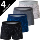 Noxwear - 4/10piece Men's European And American Size Printed Fashionable Underwear Comfortable Plus Size Boxer Shorts Casual Sports Shorts