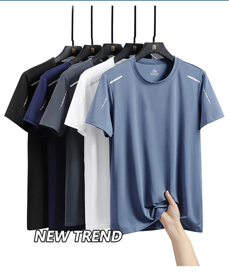Noxwear - CHRLCK Men's Running Quick Drying T-shirts Breathable Hiking Fishing Tees Soft Elasticity Outdoor Sports Short Shirt Summer