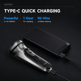 Noxwear - ENCHEN Blackstone Electrical Rotary Shaver for Men 3D Floating Blade Washable Type-C USB Rechargeable Shaving Beard Machine
