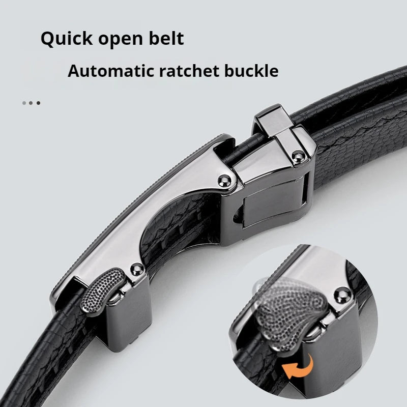 Noxwear - OYIFAN Men Belt Genuine Leather Belt for men Automatic belts Adjustable waistband Business belts 허리띠