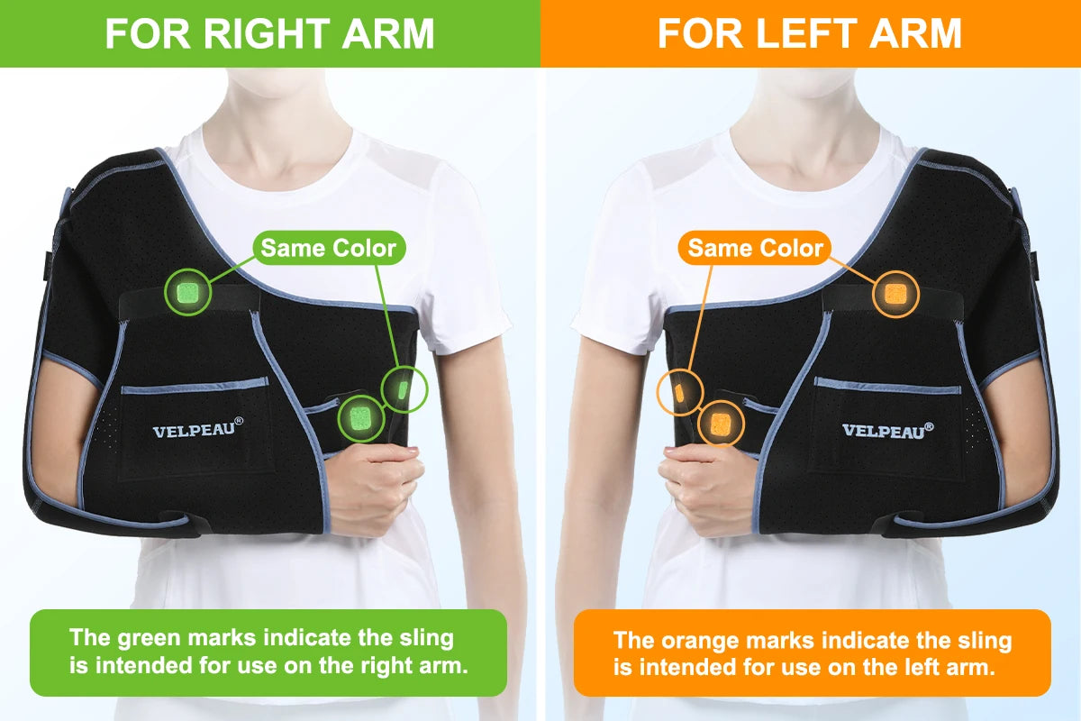 Noxwear - VELPEAU Shoulder Sling Breathable for Rotator Cuff Tear, Arm Fracture and Dislocation, Shoulder Immobilizer for Sleeping