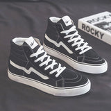 Noxwear - Spring New Shoes for Men Women Canvas Casual Shoes High Tops Flat Skateboard Vulcanized Shoes Lovers Cool Lace-up Sneaker