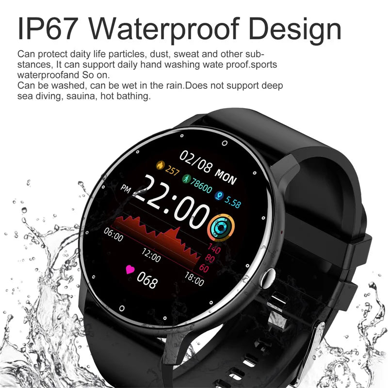 Noxwear - LIGE Smart Watch Women Men Full Touch Screen Bluetooth Call Smartwatch Waterproof Sports Fitness Tracker Watches for Android iOS
