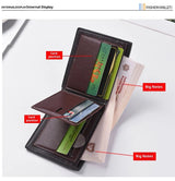 Noxwear - New Style Multi Card Slot Leather Wallet for Men Hand Woven Fashion Simple Ultra Thin Coin Purse