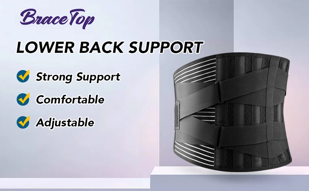 Noxwear - Lower Back Brace with 6 Stays Anti-skid Orthopedic Lumbar Support Breathable Waist Support Belt for Men Women Gym Pain Relief
