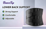 Noxwear - Lower Back Brace with 6 Stays Anti-skid Orthopedic Lumbar Support Breathable Waist Support Belt for Men Women Gym Pain Relief