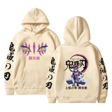 Noxwear-Japanese Anime Demon Slayer Hoodies for Men Akaza Manga Graphic Streetwear Pullover Hoody Long Sleeve Fleece Hooded Sweatshirt