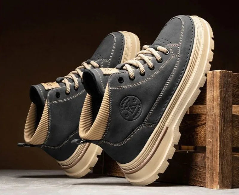 Noxwear - Winter New Man Shoes Classic Men Retro Ankle Boots Fashion Waterproof No-slip High-top Casual Shoe Work&Safty Boots Botas Hombre