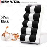 Noxwear - HSS 5/10 Pairs Men's Cotton Blend Socks Black Business Men Socks Soft Breathable Summer Winter for Male Socks Plus Size (6.5-14)