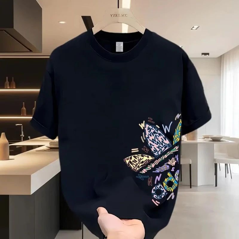 Noxwear - Summer New Casual Men's and Women's Printed Short-sleeved Cotton T-shirt Loose and Versatile Fashion Half-sleeved Casual Wear