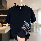 Noxwear - Summer New Casual Men's and Women's Printed Short-sleeved Cotton T-shirt Loose and Versatile Fashion Half-sleeved Casual Wear