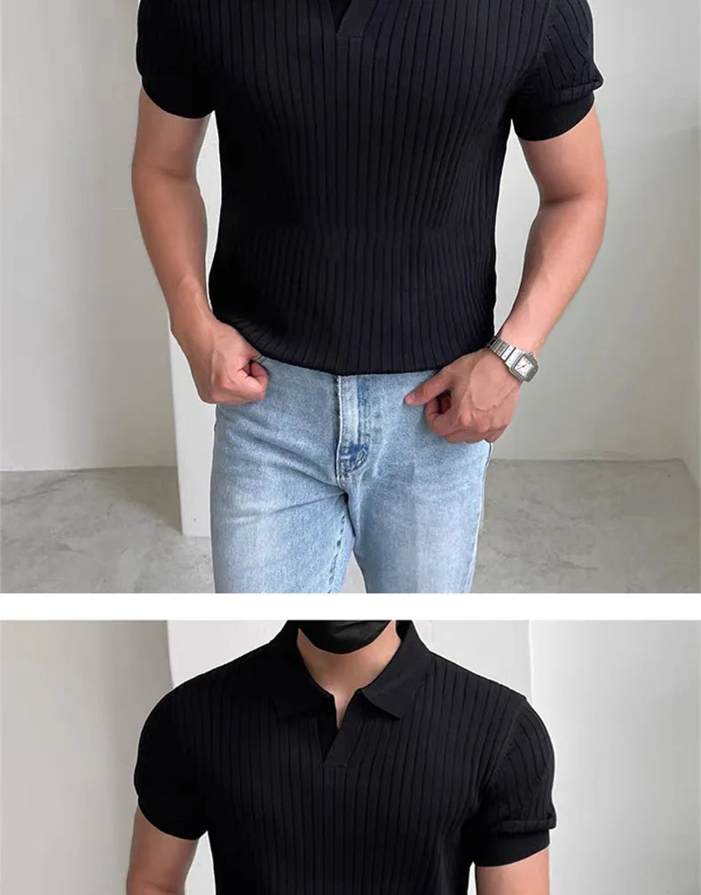 Noxwear - Summer Sports And Leisure Slim Fit T-Shirt Fashionable Men's Golf Polo Shirt Open Neck Breathable Quick Drying Short Sleeved Top