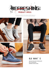 Noxwear - New Shoes for Men Leather Casual Shoes Fashion Breathable Brogues Sport Shoes Street Cool Chunky Sneakers