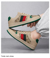 Noxwear - Spring Shoes for Men Canvas Casual Shoes Trend Print Cool Flat Skateboard Shoes Lace-up Sneaker Big Size