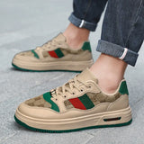 Noxwear - Spring Shoes for Men Canvas Casual Shoes Trend Print Cool Flat Skateboard Shoes Lace-up Sneaker Big Size