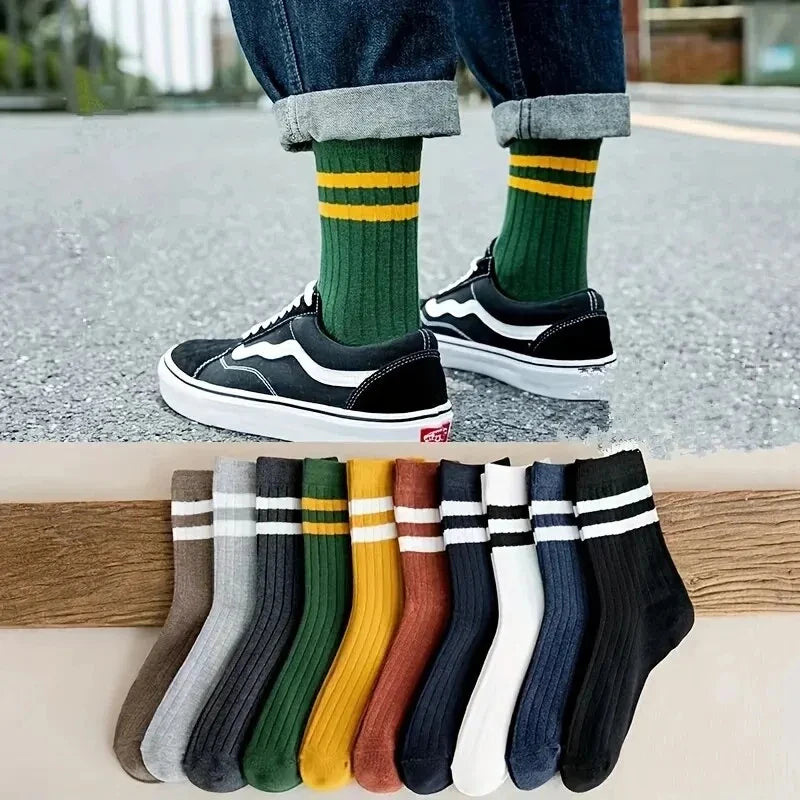 Noxwear - 10/5/3pairs Breathable Con Sports Stockings Men Bamboo Fiber Autumn and Winter Men Socks Sweat Absorption Deodorant.