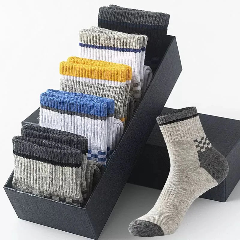 Noxwear - 10/5/3pairs Breathable Con Sports Stockings Men Bamboo Fiber Autumn and Winter Men Socks Sweat Absorption Deodorant.