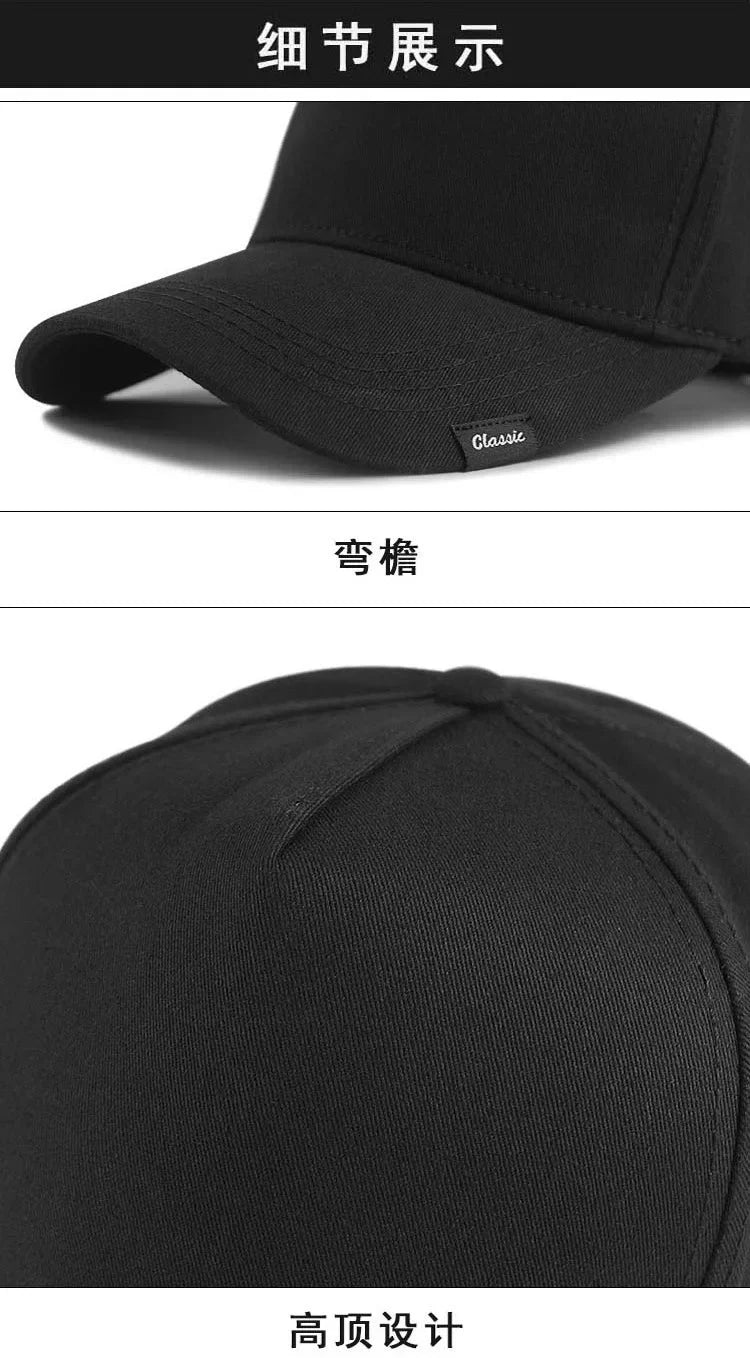 Noxwear-Brand Oohmy Baseball Hat for Men and Women, Quick Dry Hard Top, High Crown, Sports Hip Hop Caps, Big Head, Outdoor,