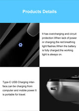 Noxwear - ENCHEN Blackstone Electrical Rotary Shaver for Men 3D Floating Blade Washable Type-C USB Rechargeable Shaving Beard Machine