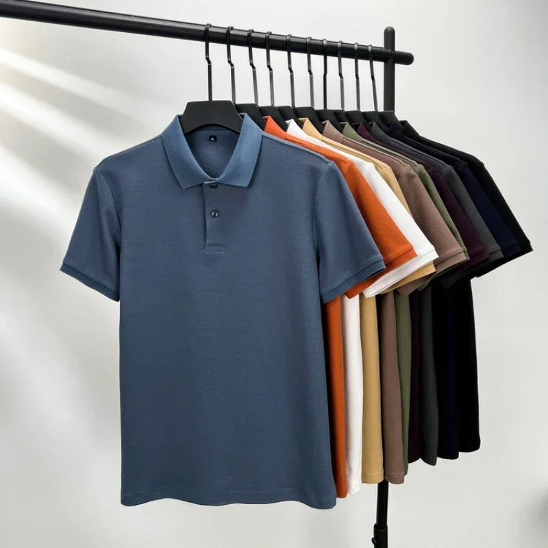 Noxwear - Men's 100% Cotton Polo Shirt - Summer Casual Breathable Tee,19 Colors,Ideal for Golf and Sports,Business Casual,Silk-Like Finish