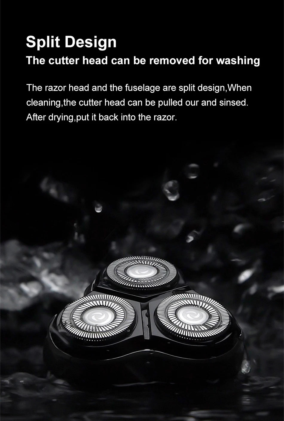 Noxwear - ENCHEN Blackstone Electrical Rotary Shaver for Men 3D Floating Blade Washable Type-C USB Rechargeable Shaving Beard Machine