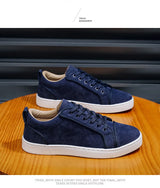 Noxwear - Autumn New Shoes for Men Suede Leather Casual Shoes Fashion Flat Skateboard Shoes Youth Cool Sneaker