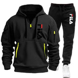 Noxwear-Two sets of 2025 new fashionable men's sportswear, a zippered hooded sweatshirt and sweatpants, for casual fitness and jogging