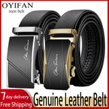 Noxwear - OYIFAN Men Belt Genuine Leather Belt for men Automatic belts Adjustable waistband Business belts 허리띠