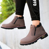 Noxwear - Steel toe cap boots waterproof non-slip work shoes for men women anti smash anti puncture leather construction site safety shoes