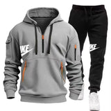 Noxwear-New men's autumn and winter suit zipper hoodie + trousers suit casual men's sportswear warm suit