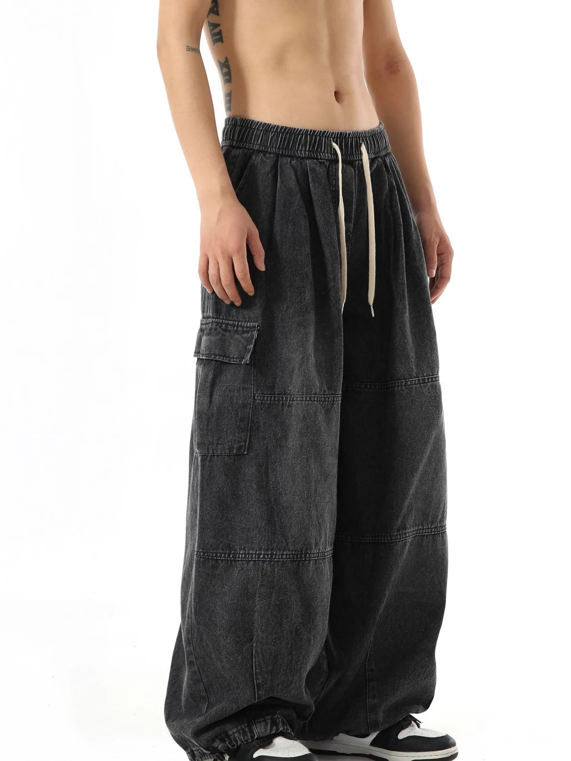 Noxwear - Black Baggy Cargo Jeans