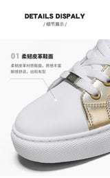 Noxwea - New Shoes for Men Leather Casual Shoes Trend Flat Skateboard Shoes Youth Street Cool Lace-up Sneaker