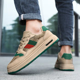 Noxwear - Spring Shoes for Men Canvas Casual Shoes Trend Print Cool Flat Skateboard Shoes Lace-up Sneaker Big Size