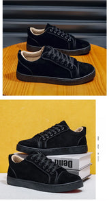 Noxwear - Autumn New Shoes for Men Suede Leather Casual Shoes Fashion Flat Skateboard Shoes Youth Cool Sneaker