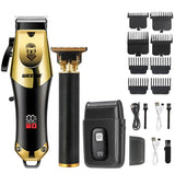 Noxwear - T9 Vintage Men's Electric Hair Clipper Beard Trimmer/Rechargeable Hair Cutting Machine With Nose Hair Trimmer Kit Boyfriend Gift