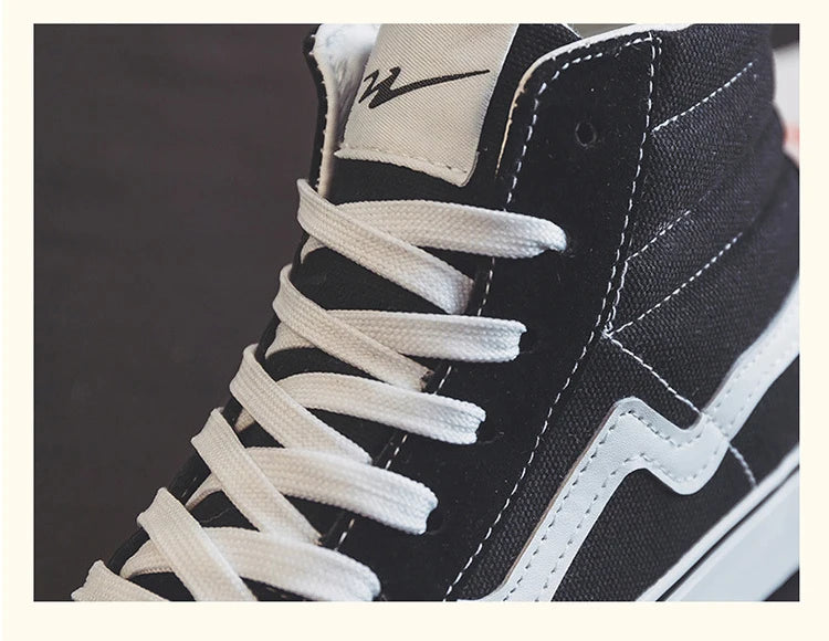 Noxwear - Spring New Shoes for Men Women Canvas Casual Shoes High Tops Flat Skateboard Vulcanized Shoes Lovers Cool Lace-up Sneaker