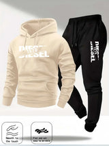 Noxwear-Men Fashion Print Tracksuit Hooded Sweatshirt+Sweatpants Set Autumn winter Casual Fitness Jogging Sports Two-Piece Unisex Outfit