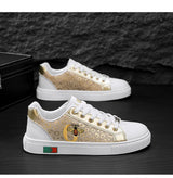 Noxwea - New Shoes for Men Leather Casual Shoes Trend Flat Skateboard Shoes Youth Street Cool Lace-up Sneaker