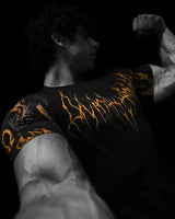 Noxwear - GYM T-shirt Men's Dark Gothic Print Muscle Tee  High Elasticity And Quick Drying Exercise For Bodybuilding Training 2025 Summer