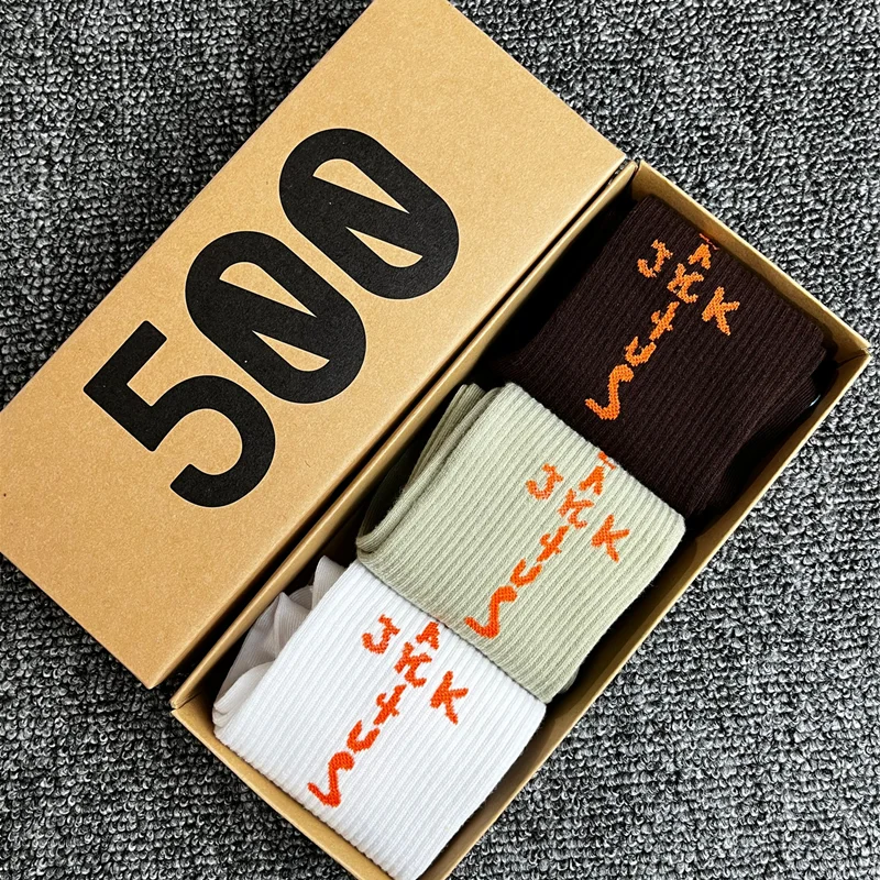Noxwear - Chaussettes d'équipage Cactus Jack en coton pour hommes, 3 paires/boîte, livraison gratuite