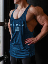 Noxwear - Cross-border European Size Alpha Men's Printed Round-neck Fitness Vest, Undershirt, Muscle Quick-drying Basketball Vest