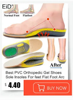 Noxwear - Premium Orthotic Gel Insoles Orthopedic Flat Foot Health Sole Pad For Shoes Insert Arch Support Pad For Plantar fasciitis Unisex