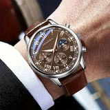 Noxwear - GENEVA High Quality Men's Luxury Belt Fashion Quartz Watch Men Round Business Student Sport Waterproof Glow Clock