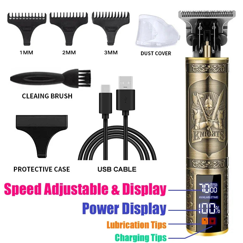 Noxwear - Vintage Hair Clipper Cordless Trimmer portable USB Fast Charging Hair Cutting Machine Electric Shaver Barber Professional Barber