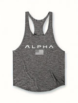 Noxwear - Cross-border European Size Alpha Men's Printed Round-neck Fitness Vest, Undershirt, Muscle Quick-drying Basketball Vest