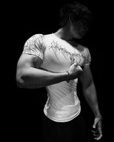 Noxwear - GYM T-shirt Men's Dark Gothic Print Muscle Tee  High Elasticity And Quick Drying Exercise For Bodybuilding Training 2025 Summer