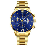 Noxwear -  Mens Fashion Business Quartz Watch Fashion Fake Three Eye Six Pin Calendar Men Watch Stainless Steel Belt Men Watches