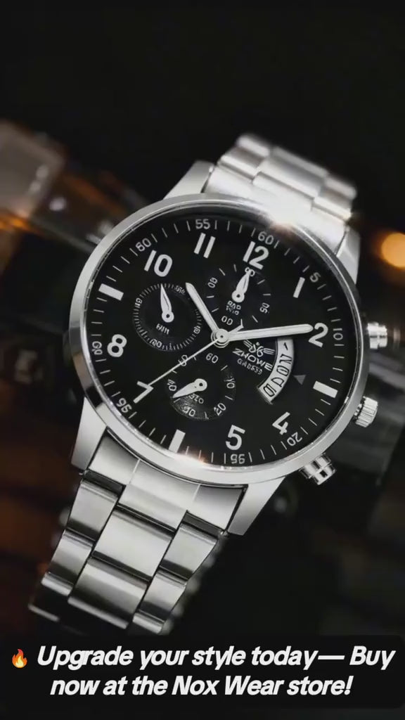 Noxwear - 1PC Men's Luxury Watch Fashion Business Calendar Men's Steel Belt Watch